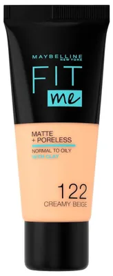 Produktbild von Maybelline Fit Me Matte & Poreless 122 Creamy Beige, Röhre, Flüssigkeit, Beige, Cream, Licht, Kühl