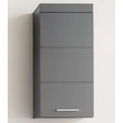 Produktbild von Badmöbel Hängeschrank ALTENA-19 in Grau Hochglanz, B/H/T: ca. 37/77/23 cm
