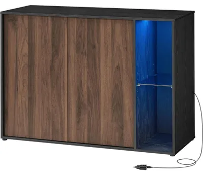 Image de Meuble de rangement - Table d'appoint - Meuble de télévision - Armoire - Bois de noyer naturel