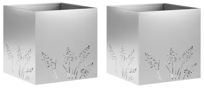 Productafbeelding van vidaXL Tuinplantpot, 2 stuks, zilver, 50 x 50 x 49 cm