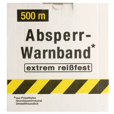 Produktbild von Absperrband Warnband schwarz-gelb 80 mm reißfest 500m