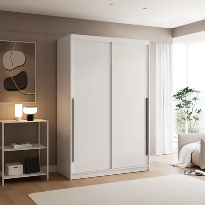 Produktbild von Schwebetürenschrank SILENTE 140 cm ohne Spiegel Weiß