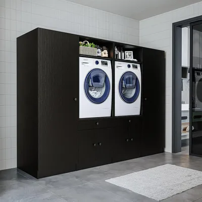 Immagine prodotto di Roomart SERIE 1 Mobile da incasso per lavatrice, larghezza 254 cm, nero-rovere