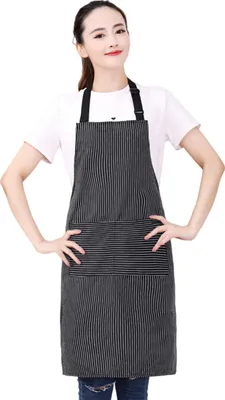 Produktbild von Latzschürzen mit 2 Taschen für Damen und Herren, hitzebeständig, verstellbare Krawatte, große Taschen, Küchen-Kochschürze
