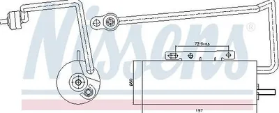 Produktbild von NISSENS Klimatrockner 95410 für OPEL Vectra C Caravan (Z02) 60mm 157mm Aluminium