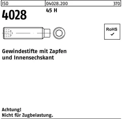 Produktbild von Reyher  Gewindestifte ISO 4028 45 H M 6 x 18 (500 Stück)