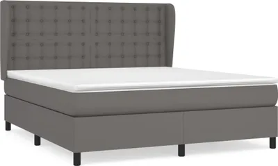 Zdjęcie produktu dla Łóżko Kontynentalne 160x200 Szare z Materacem Dwuosobowe do Sypialni