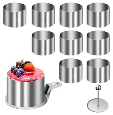 Produktbild von Set aus 10 Edelstahl-Dessert-Ringen für Torte und Mousse