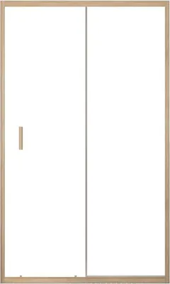 Image de Porte de douche Coulissante 120x200cm - Profilés Aluminium effet Bois - Verre 6mm - WOOD CRUSH
