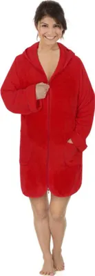 Obrázok produktu pre Dámske froté župany so zipsom - veľkosť L - červená