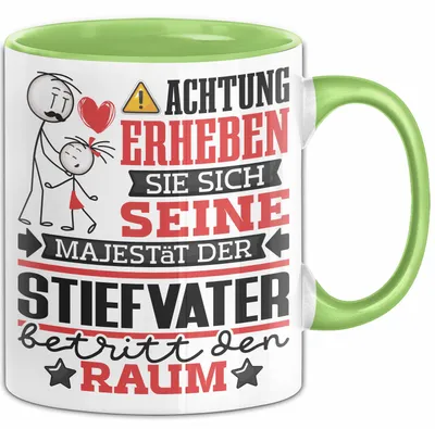 Produktbild von Stiefvater Geschenk Tasse Lustiger Spruch Erheben Sie Sich Der Stiefvater Betritt den Raum (Grün)