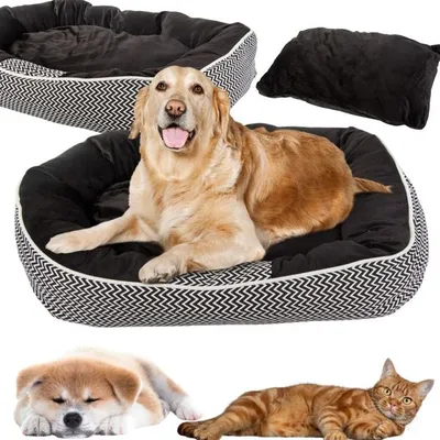 Productafbeelding van Zacht en comfortabel hondenbed van pluche, met kussen
