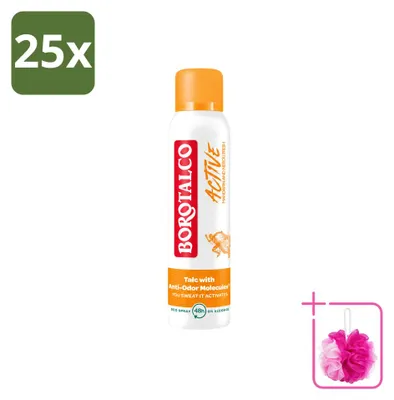 Obrázok produktu pre 25 ks sprejov Borotalco Deodorant Active Mandarin & Neroli Fresh, 150 ml - balenie po 25 kusov