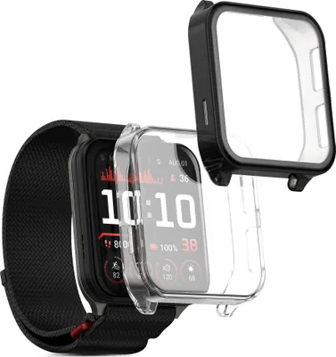 Immagine prodotto di kwmobile 2x Custodia in silicone per Garmin Venu X1 - Set completo di custodia e protezione per display in silicone - Nero trasparente
