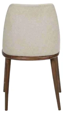 Produktbild von Weiße Stuhlgarnitur Designer 4x Küchenstühle Luxus Sitzmöbel Holzgestell