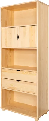 Produktbild von Regal, Küchenregal, Wohnzimmerregal, Bücherregal - 80 cm breit, Kiefer Holz-Massiv, Farbe: Natur