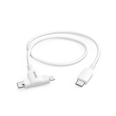 Image de HAMA Câble de chargement USB-C vers USB-C ou Lightning 1,5 m Blanc