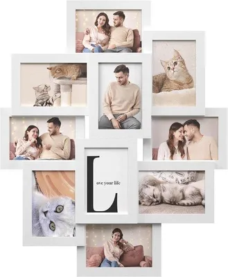 Produktbild von Famanu Collagefotoliste für 10 Fotos - MDF - Weiß - 10 x 15 cm
