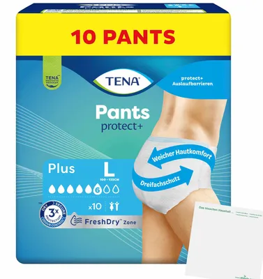 Produktbild von Tena Pants Plus Große L (10ST Packung) + usy Block