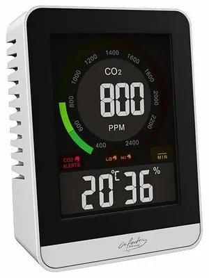 Image de Détecteur de CO2 avec horloge et thermomètre-hygromètre
