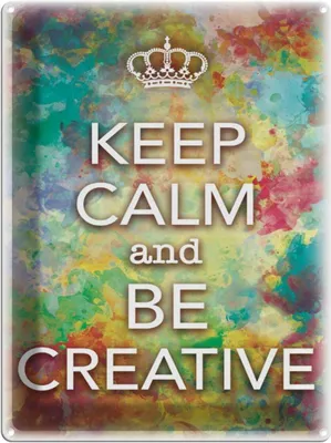Produktbild von vianmo Blechschild 40x30 cm Keep Calm and be creative