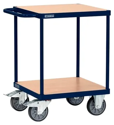 Produktbild von Tischwagen mit 2 Ladeflächen L600xB600mm saphirblau Tragfähigkeit 500kg