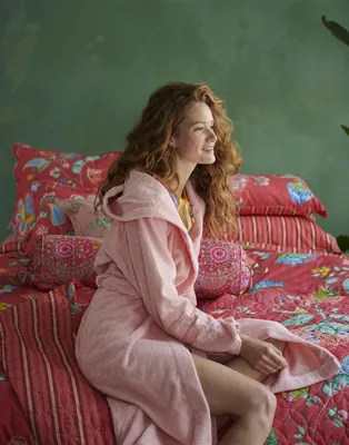 Produktbild von PiP Studio Bademantel Morgenmantel Saunamantel Bathrobe Soft Zellige, Farbe:Rosa, Wäschegröße:L, Artikel:-pink