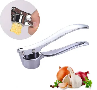 Produktbild von Edelstahl Knoblauchpresse Ingwer Brecher Garlic Press Rostfrei Knoblauch Crusher Praktischer Küchenhelfer Robust Spülmaschinenfest Leicht zu reinigen,