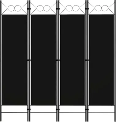 Imagen del producto de Divisoria de ambientes, biombo, pantalla, separador, protección visual, 4 paneles, color , 160 x 180 cm, diseño circular, plegable, independiente, ideal para salón, dormitorio, oficina, balcón, jardín