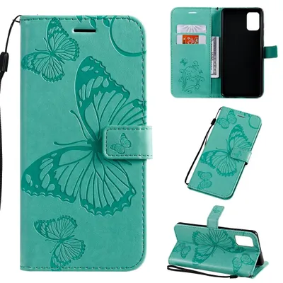 Produktbild von Mobigear Butterfly Klapphülle für Samsung Galaxy A71 - 2 Kartenfächer mit Standfunktion Türkis
