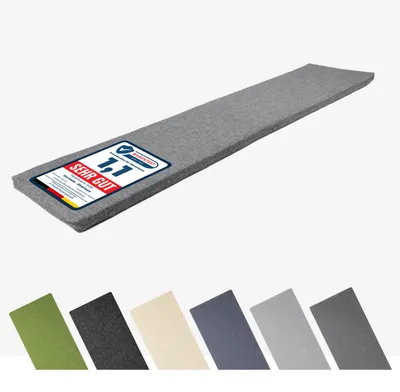 Produktbild von Garronda Bankauflage 180x40 cm ca. 4 cm dick Sitzkissen Outdoor für Gartenbank und Hollywoodschaukel Polster Auflage für Sitzbank wasserabweisend UV-beständig mit Bändern GD-0220 Grau
