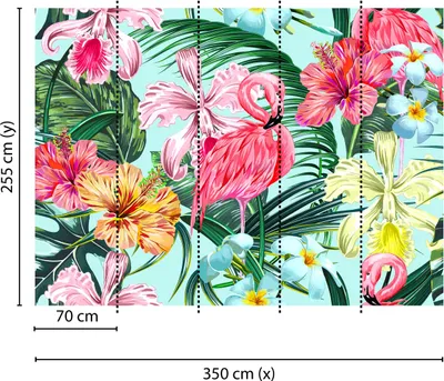 Produktbild von Tadessi Fototapete | Blumen | 3.50 m x 2.55 m | Bunt | Blau | Wandbild | Digitaldruck