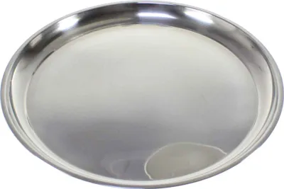 Produktbild von Edelstahl Teller 20-60cm Untersetzer Tablett Geschirr Platte Napf Servierplatte, Größe:45 cm Ø