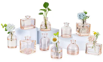 Image de Solidchoice - 10 mini vases en verre pour la décoration de table