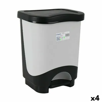 Obrázek produktu pro Odpadkový koš s pedálem Tontarelli Idea 18 L Black Grey 31,6 x 27,6 x 41 cm (4 ks)