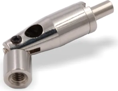 Produktbild von Drahtseilhalter / Gripper 15, Gelenk mit Innengewinde M4, für Drahtseil Ø1,0-1,5mm | vernickelt