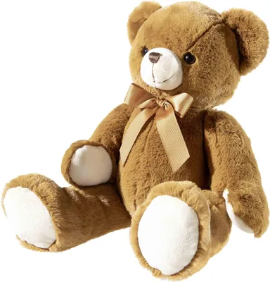 Immagine prodotto di Orso di peluche con fiocco marrone, 42 cm - Teddy, orso di peluche