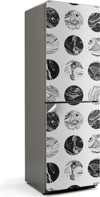 Produktbild von Geometrisches Wiederholungsmuster – Kühlschrank Aufkleber – Klebefolie Kühlschrank – Kühlschrank Dekor – Kühlschrankfolie selbstklebend – Küchen Dekoration – 60x190 cm