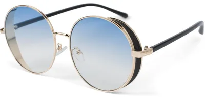 Zdjęcie produktu dla styleBREAKER Okrągłe damskie okulary przeciwsłoneczne z przyciemnianymi soczewkami poliwęglanowymi i brokatową osłoną boczną, metalowa oprawka 09020120