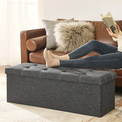 Produktbild von SONGMICS Sitzbank mit Stauraum, Sitztruhe, Sitzhocker, faltbar, 110x38x38cm