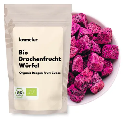Image de Bio, dés de fruit du dragon lyophilisés, 100g