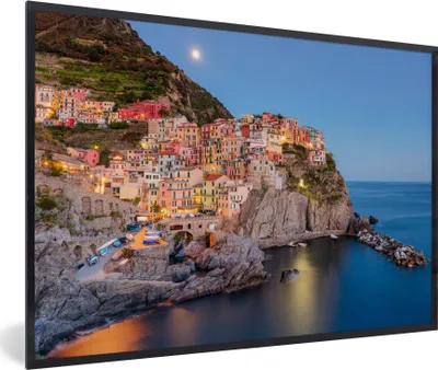 Produktbild von MuchoWow® MuchoWow® Gerahmtes Poster Das bunte Dorf Manarola in den Cinque Terre 60x40 cm - Poster mit zchwarzem Bilderrahmen - Printing - Wanddeko Schlafzimmer