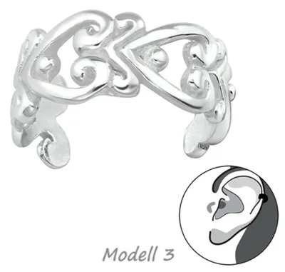 Produktbild von Ohrklemme Silber 925: Ear Cuff Ohrring ohne Loch / Ohrmanschette Modell 3