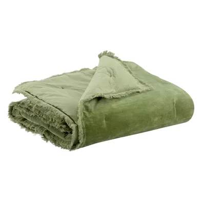 Produktbild von Einfarbige Decke Fara 135 X 200 olivgrün 135 x 200 cm Vivaraise