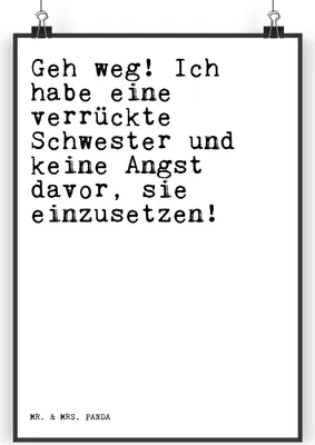 Produktbild von Mr. & Mrs. Panda Bild Geh weg! Ich habe... DIN A3 - Weiß - Geschenk, wanddeko, Plakat, Zitat, Sprüche, Spruch, Freundin, Schwester, beste der Welt, drucke, Wandbild