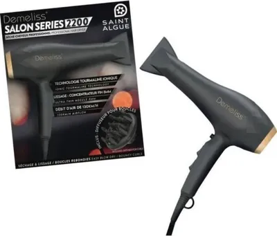 Produktbild von Haartrockner, Demeliss SALON SERIES 2200W, Professioneller AC Motor, Tourmaline Ionische Technologie, Konzentrator & Diffusor