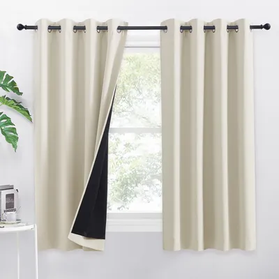 Produktbild von Kurze Gardinen Beige 2er Set H 160 x B 140 cm