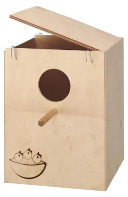 Imagen del producto de Nido para pájaros Ferplast, casa para pájaros, nido hecho de madera para uso en exteriores