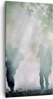Produktbild von Bild auf Leinwand - Leinwandbild - Soldat Gewehr - 55x100cm - Wand Bild - Wanddeko - Wandbilder - Leinwanddruck - Bilder - Kunstdruck - Wanddekoration - Leinwand bilder - Wandkunst - PA55x100-3976