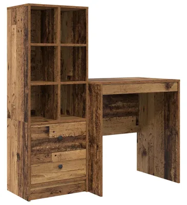 Zdjęcie produktu dla vidaXL Biurko z drewna odzyskanego, 115,5 x 50 x 127 cm, 2 sztuki.